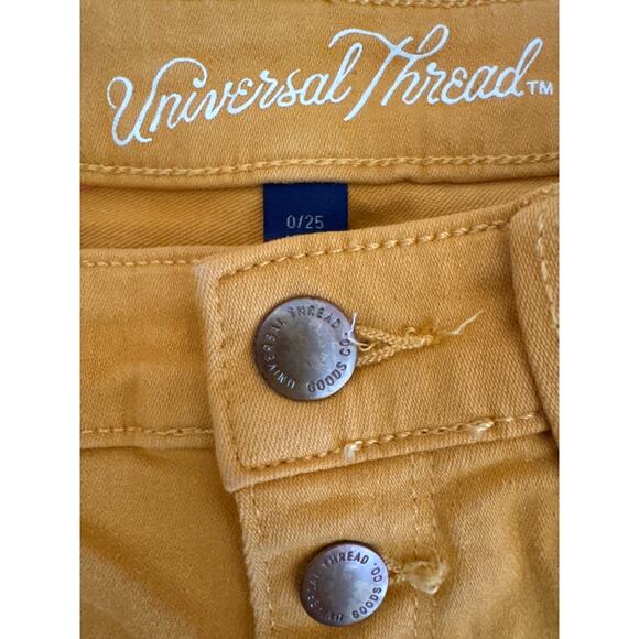 Universal Thread High-Rise Midi Shorts Golden Yellow Cut-Off Shorts Size 0 (25) - Picture 3 of 3